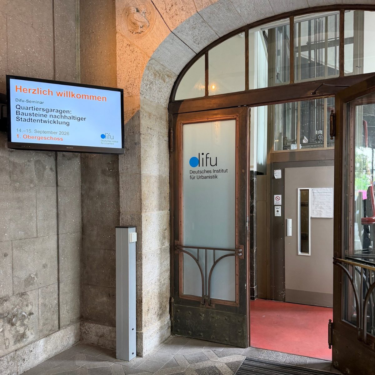 Die Parkerei beim Difu-Seminar zu Quartiersgaragen